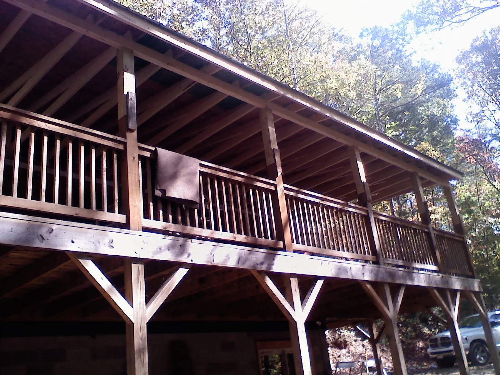 Timber framing under a new elevated porch and deck — Roof Leak Repair in Rio Vista by Roofing Brothers